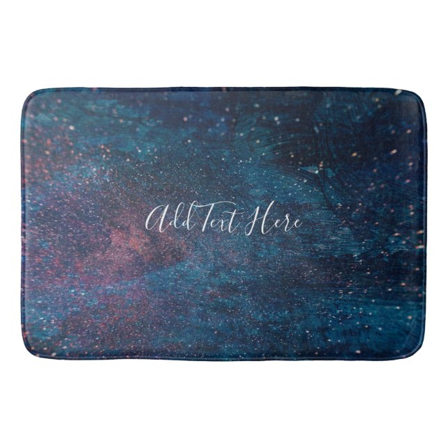 Galaxy Glitter Paint Swirls Bath Mat (Front)