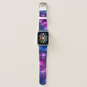 Galaxy Glow Cosmic Blue Purple and Pink Marble Apple Watch Band