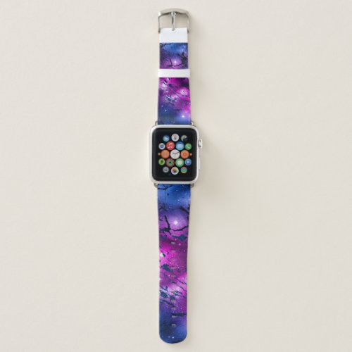 Galaxy Glow  Cosmic Blue Purple and Pink Marble Apple Watch Band