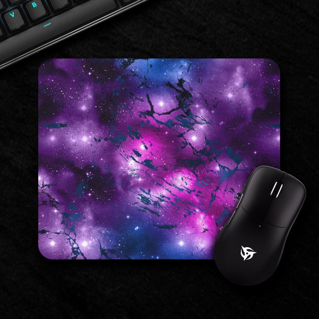 Galaxy Glow | Cosmic Blue Purple and Pink Marble Mouse Pad (Creator Uploaded)