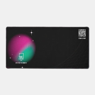 Galaxy Glow Custom Logo QR Code Elegant Marketing Desk Mat