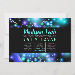 GALAXY GLOWING STARS Bat Mitzvah Invitation