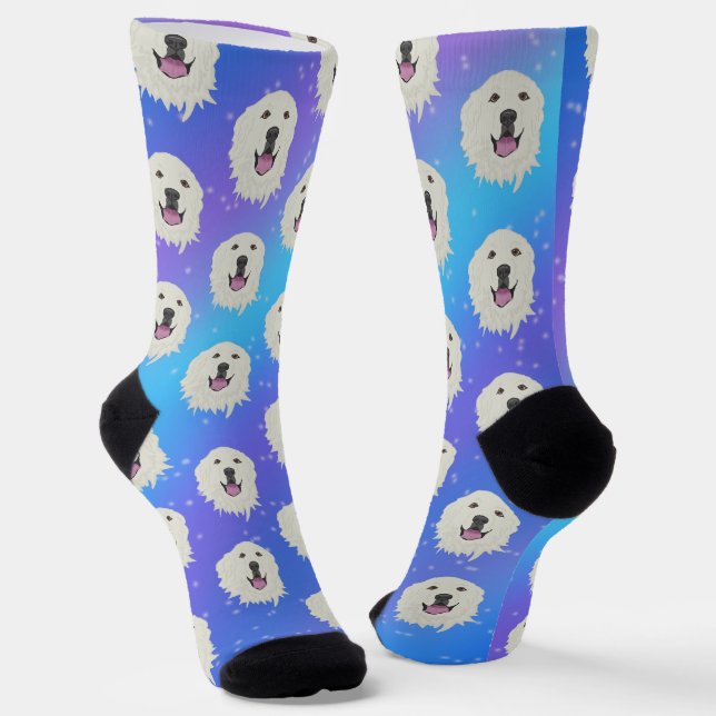 Galaxy Great Pyrenees  Socks (Angled)
