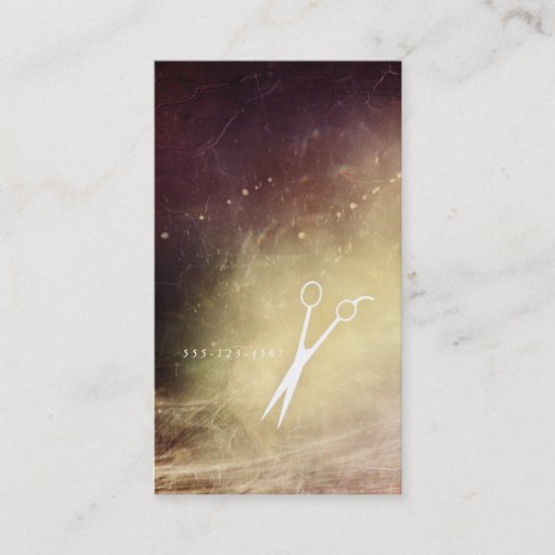 Customizable galaxy hair stylist scissors shears modern purple business cards