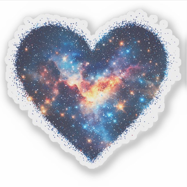 Galaxy Heart Valentine's Day Sticker (Front)