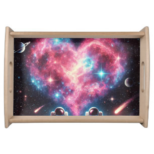 Galaxy Heart Wooden Serving Tray