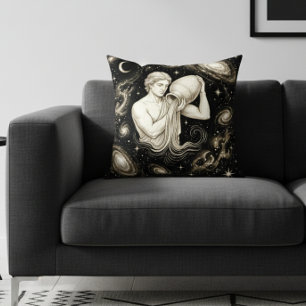 Galaxy Home Decor Aquarius Zodiac Celestial Throw Pillow