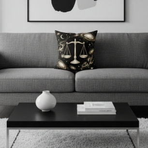Galaxy Home Decor Libra Zodiac Celestial Throw Pillow
