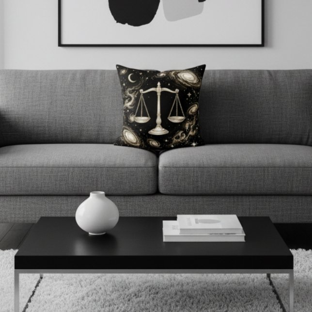 Galaxy Home Decor Libra Zodiac Celestial Throw Pillow (Creator Uploaded)