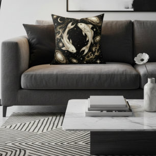 Galaxy Home Decor Pisces Zodiac Celestial Throw Pillow
