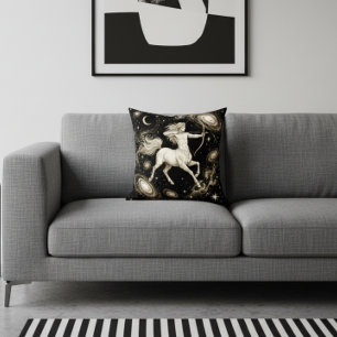 Galaxy Home Decor Sagittarius Zodiac Celestial Throw Pillow