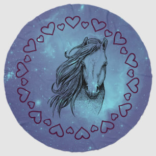 Galaxy Horse & Hearts Beach Towel
