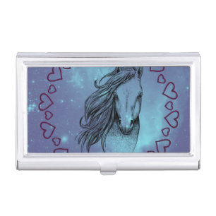 Galaxy Horse & Hearts  Business Card Case