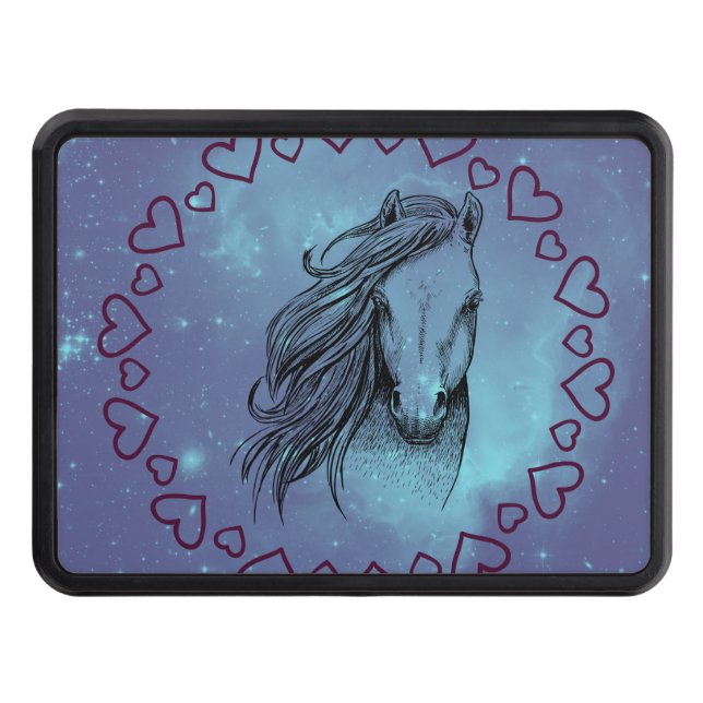 Galaxy Horse & Hearts   Hitch Cover (Front)