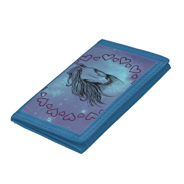 Galaxy Horse & Hearts  Trifold Wallet (Bottom)