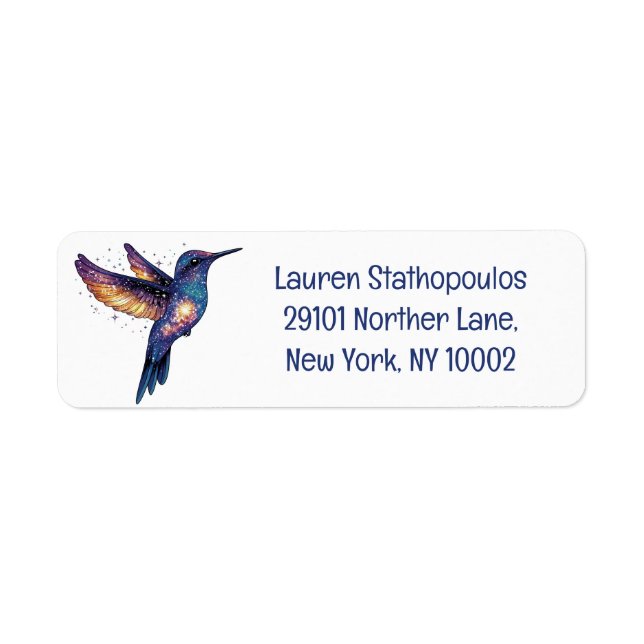 Galaxy Hummingbird Label (Front)