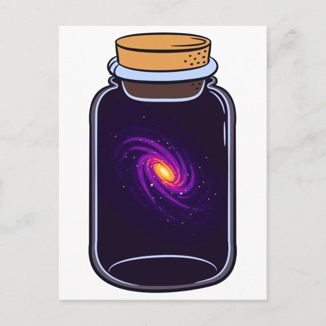 Galaxy in a Jar Universe Glas Space Lovers Postcard (Front)