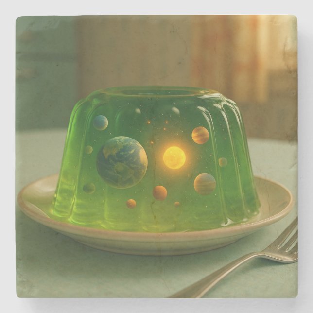Galaxy in MCM Jell-O Mold Stone Coaster (Front)
