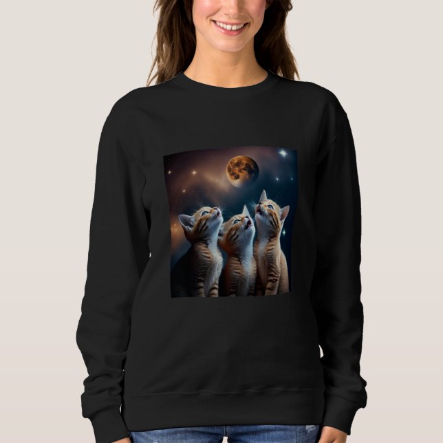 Galaxy Kittens Cat UFO Cat In Space  1 Sweatshirt (Front)