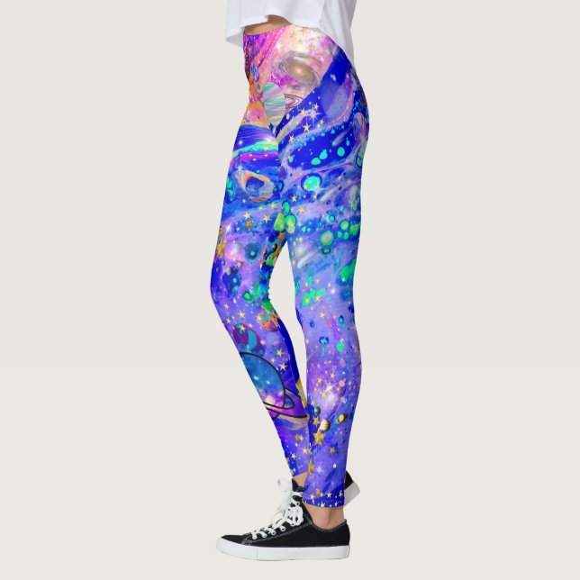 Galaxy leggings, Space ,Stars, Saturn, leggings Zazzle