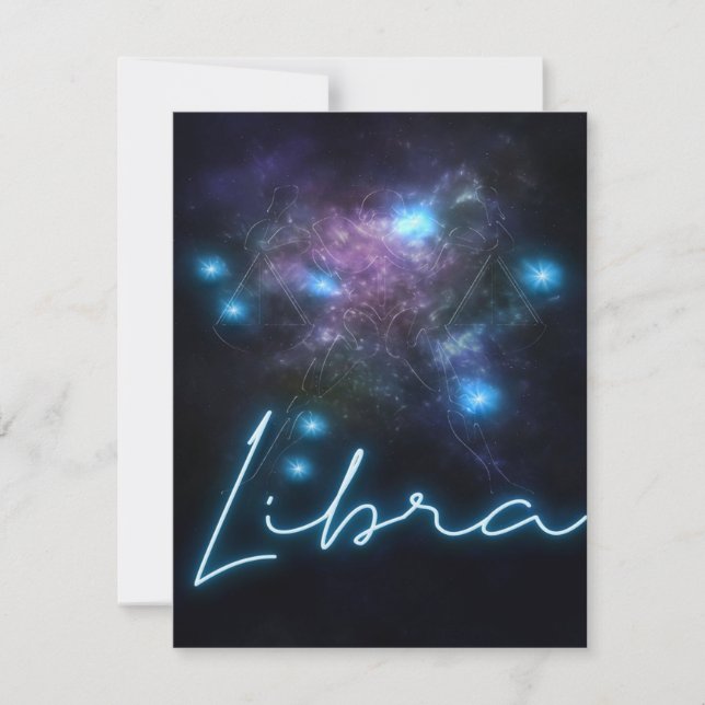 Galaxy Libra Zodiac- Funny Libra Zodiac Lover Gift Invitation (Front)