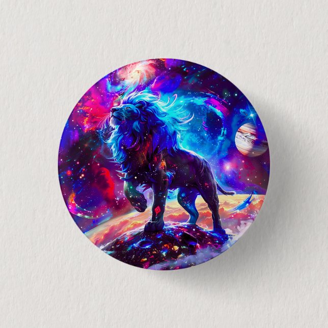 Galaxy Lion Blue Button (Front)