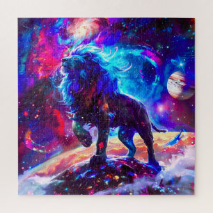 Galaxy Lion Blue Jigsaw Puzzle