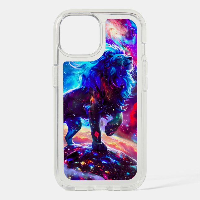 Galaxy Lion Blue Speck iPhone Case (Front)