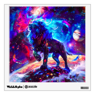 Galaxy Lion Blue Wall Decal