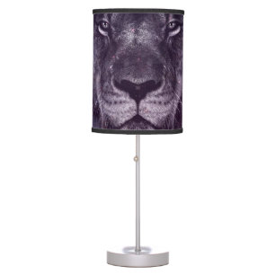 Galaxy Lion Face Art Wallpaper Table Lamp