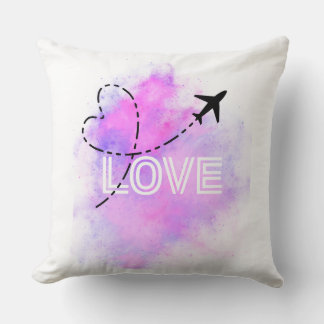 "Galaxy Love Airplane Pillow" Throw Pillow