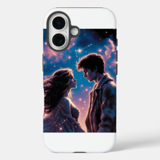 Galaxy Love Couple Romantic Valentine Night Art iPhone 16 Case