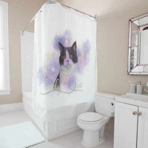 Galaxy Lovely Cat Shower Curtain