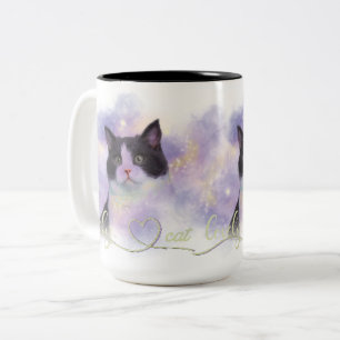 Galaxy Lovely Cat Two-Tone Coffee Mug