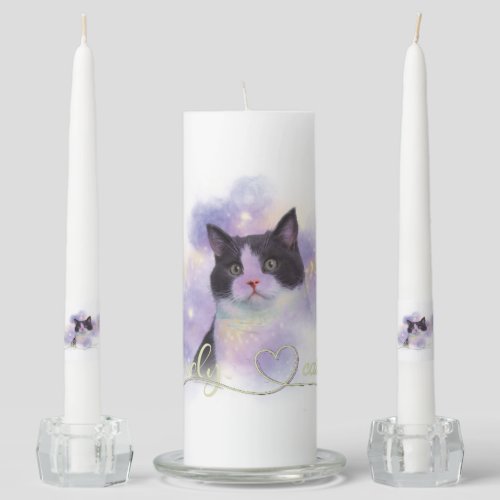 Galaxy Lovely Cat Unity Candle Set