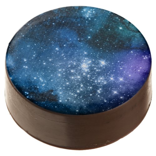 Galaxy Lovers Starry Space Blue Sky White Sparkles Chocolate Covered Oreo
