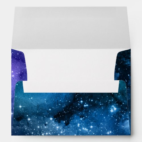 Galaxy Lovers Starry Space Blue Sky White Sparkles Envelope