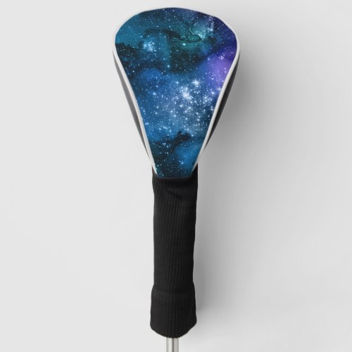 Galaxy Lovers Starry Space Blue Sky White Sparkles Golf Head Cover