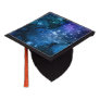 Galaxy Lovers Starry Space Blue Sky White Sparkles Graduation Cap Topper
