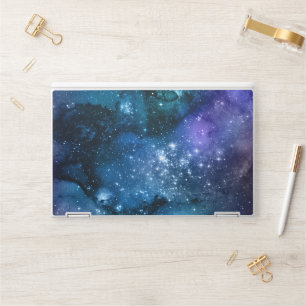 Galaxy Lovers Starry Space Blue Sky White Sparkles HP Laptop Skin