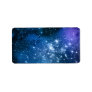 Galaxy Lovers Starry Space Blue Sky White Sparkles Label