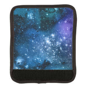 Galaxy Lovers Starry Space Blue Sky White Sparkles Luggage Handle Wrap