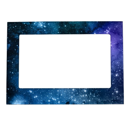 Galaxy Lovers Starry Space Blue Sky White Sparkles Magnetic Frame