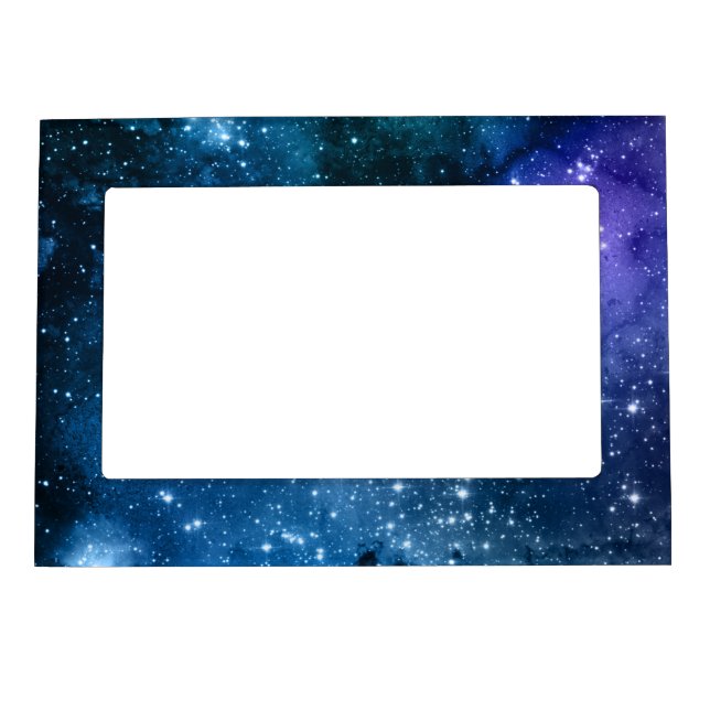 Galaxy Lovers Starry Space Blue Sky White Sparkles Magnetic Frame (Front)