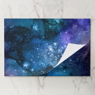 Galaxy Lovers Starry Space Blue Sky White Sparkles Paper Pad