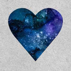 Galaxy Lovers Starry Space Blue Sky White Sparkles Patch