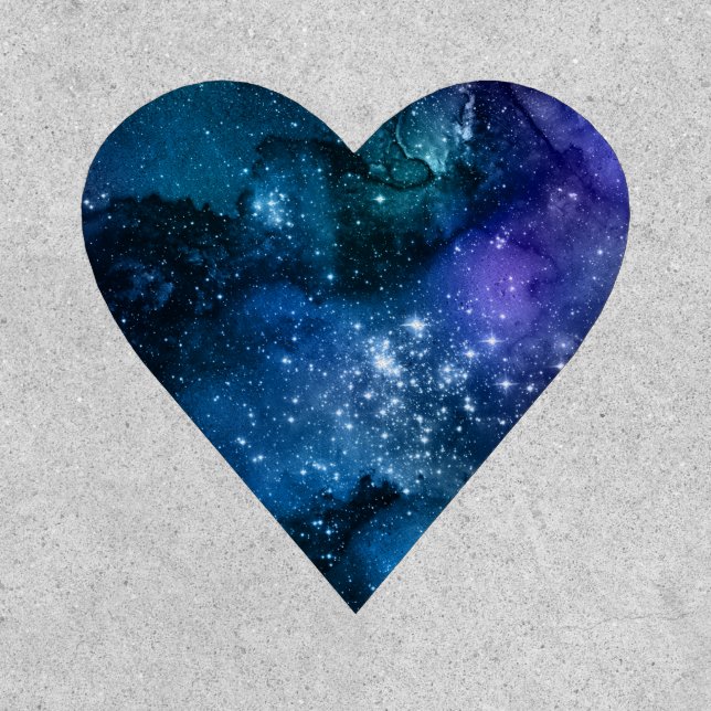 Galaxy Lovers Starry Space Blue Sky White Sparkles Patch (Front)
