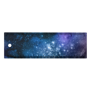 Galaxy Lovers Starry Space Blue Sky White Sparkles Ruler