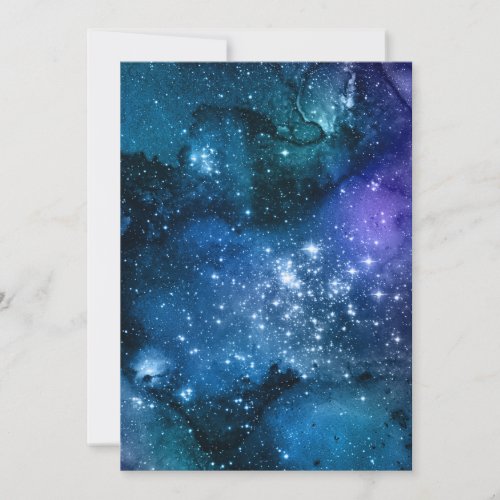 Galaxy Lovers Starry Space Blue Sky White Sparkles Thank You Card