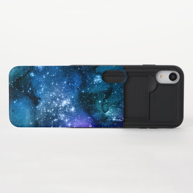 Galaxy Lovers Starry Space Blue Sky White Sparkles Uncommon iPhone Case (Open)